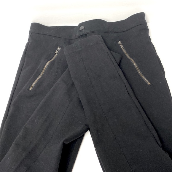 J.Crew Pixie Ankle Ponte Pant Women’s Slim Black Knit Zip Pockets Size2R B3985 - Picture 4 of 9